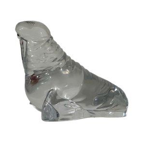 Crystal Walrus Marine Animal Paperweight Figurine